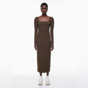 Aritzia The Group By Babaton Roscoe Dress M Long Sleeve Square Neck Bodycon